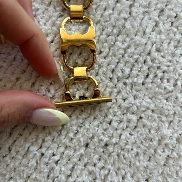 Tory Burch Gold Link Apple Watch Band - Picture 3 of 6